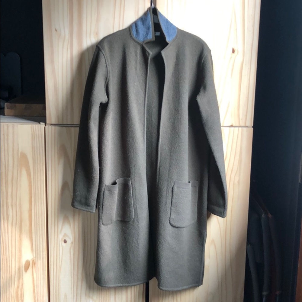 Madewell olive sweater jacket/cardigan w/ pockets.